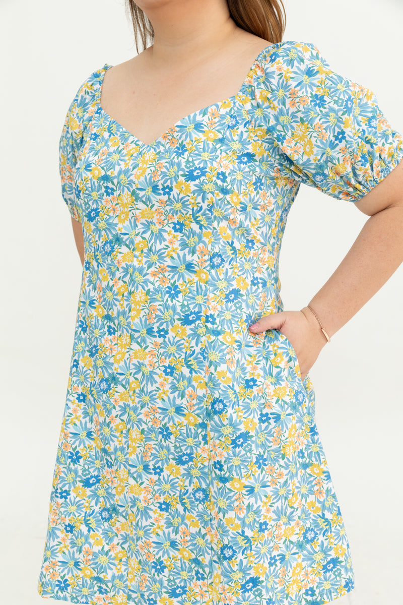 Meadow Bloom Dress (Sky Breeze)