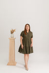 Eyelet Summer Tiered Dress (Army Green)