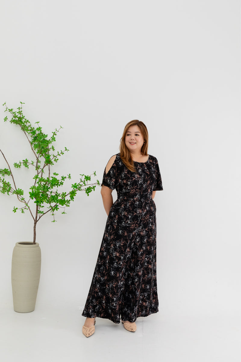 Spring Jumpsuit (Black Florals)