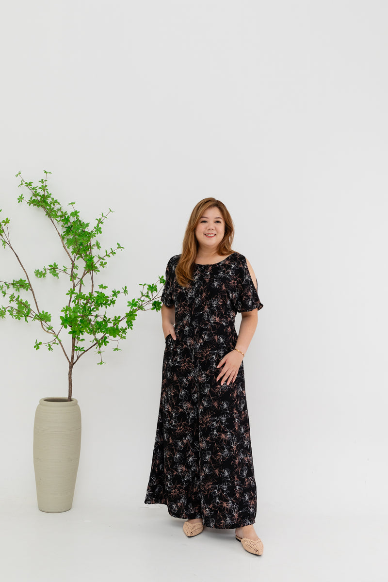 Spring Jumpsuit (Black Florals)