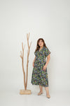 Safari Print Midi Dress (Navy)