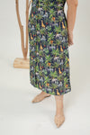 Safari Print Midi Dress (Navy)