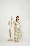 Safari Print Midi Dress (White)