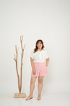 Embroidery Eyelet Resort Shorts (Pink)