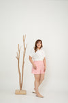 Embroidery Eyelet Resort Shorts (Pink)