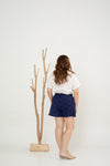 Embroidery Eyelet Resort Shorts (Navy)