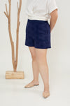 Embroidery Eyelet Resort Shorts (Navy)