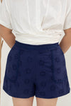 Embroidery Eyelet Resort Shorts (Navy)