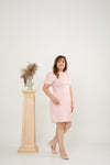 Tweed Shift Dress  (Pink)