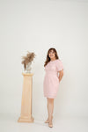 Tweed Shift Dress  (Pink)