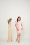 Tweed Shift Dress  (Pink)