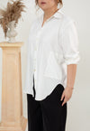 Classic Oversized Side Pocket Shirt (White)