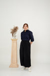 Pleated Palazzo Pants (Black)