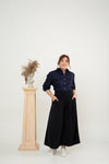 Pleated Palazzo Pants (Black)