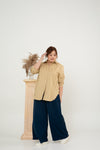 Classic Oversized Side Pocket Shirt (Khaki)