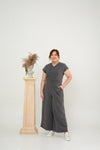 Longline Wide Leg Pants (Grey)