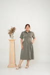 Gia Button Down Shirt Dress (Sage)