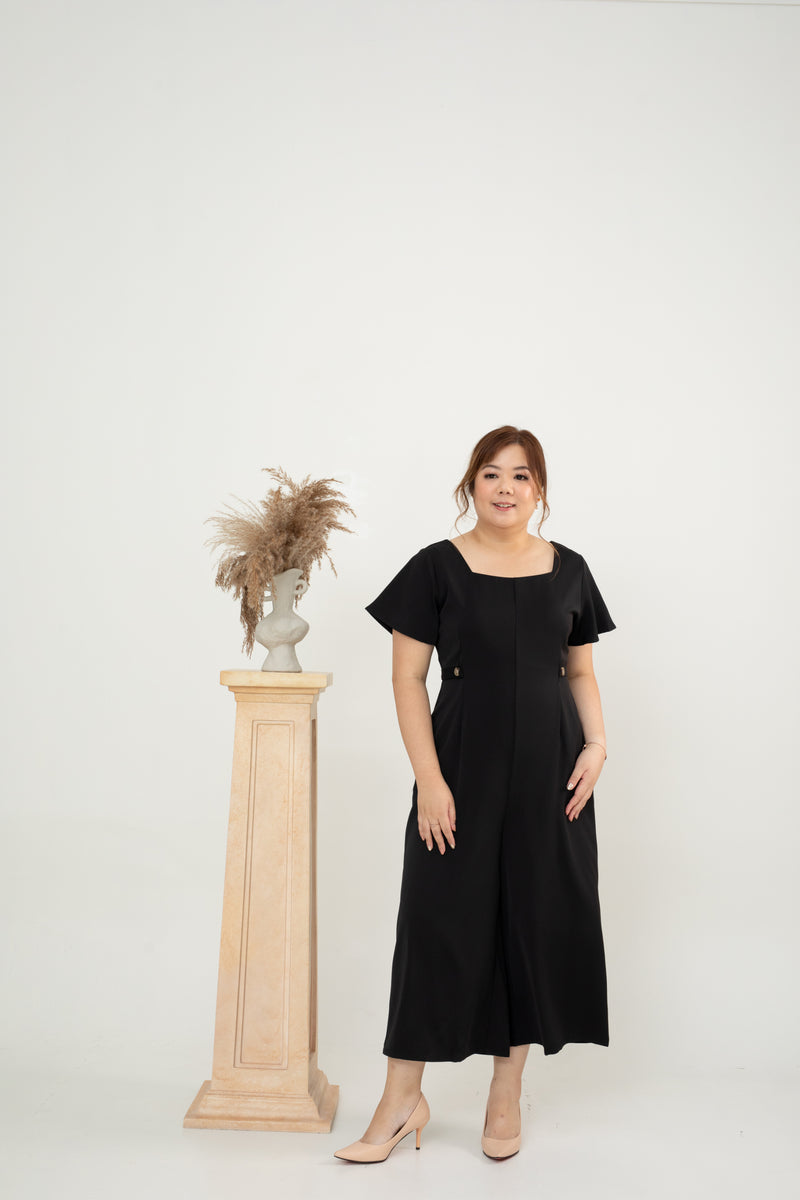 Flutter Sleeves Jumpsuit (Black)