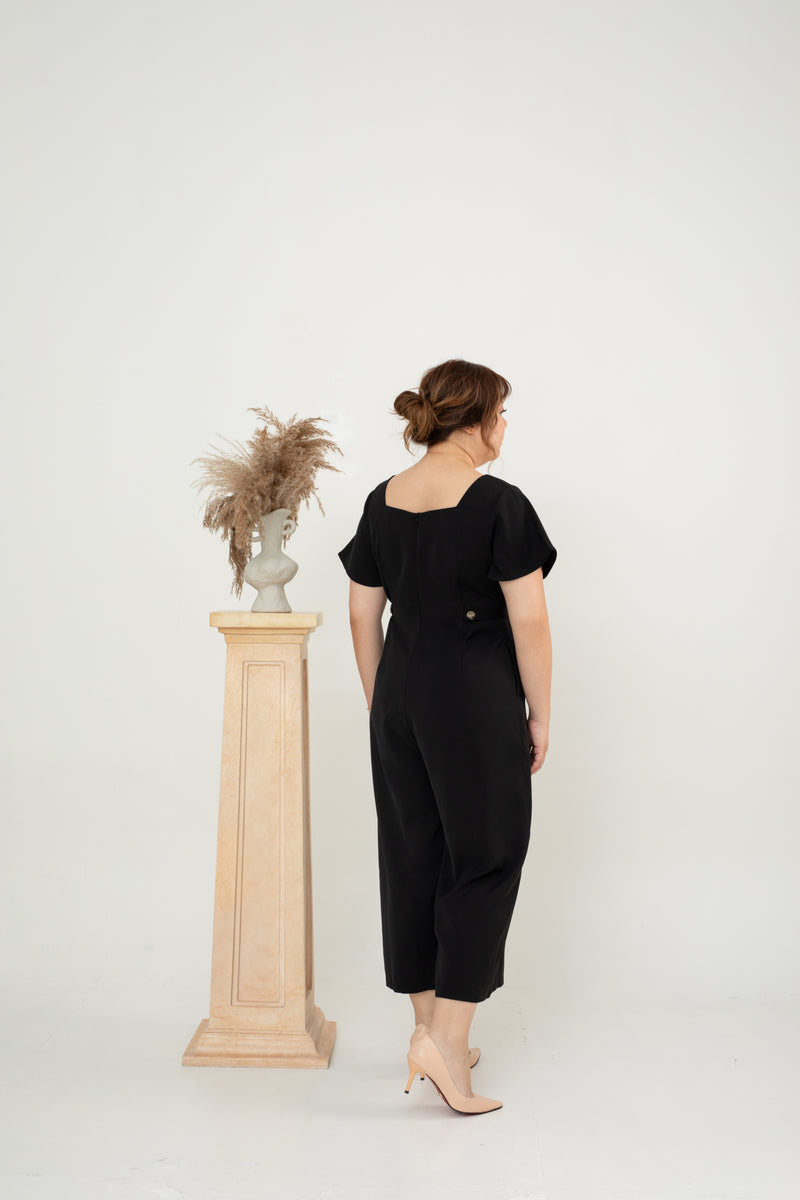 Flutter Sleeves Jumpsuit (Black)