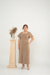 Flutter Sleeves Jumpsuit (Brown)