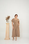 Flutter Sleeves Jumpsuit (Brown)