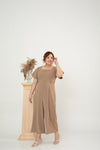 Flutter Sleeves Jumpsuit (Brown)