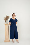 Flutter Sleeves Jumpsuit (Navy)