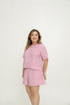 (Co-ord) Soft Luxe Boxy Blouse (Pink)