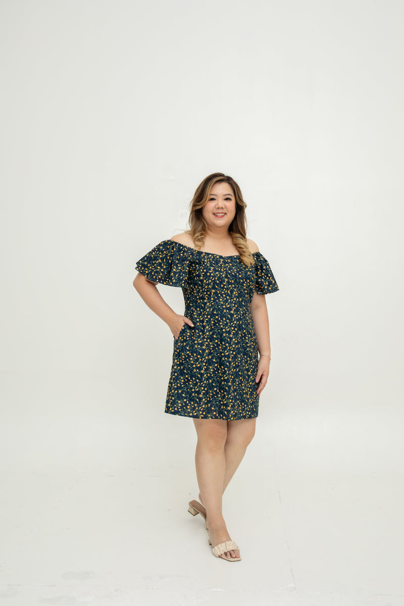 2-way Wildflower Dress-Romper (Navy)