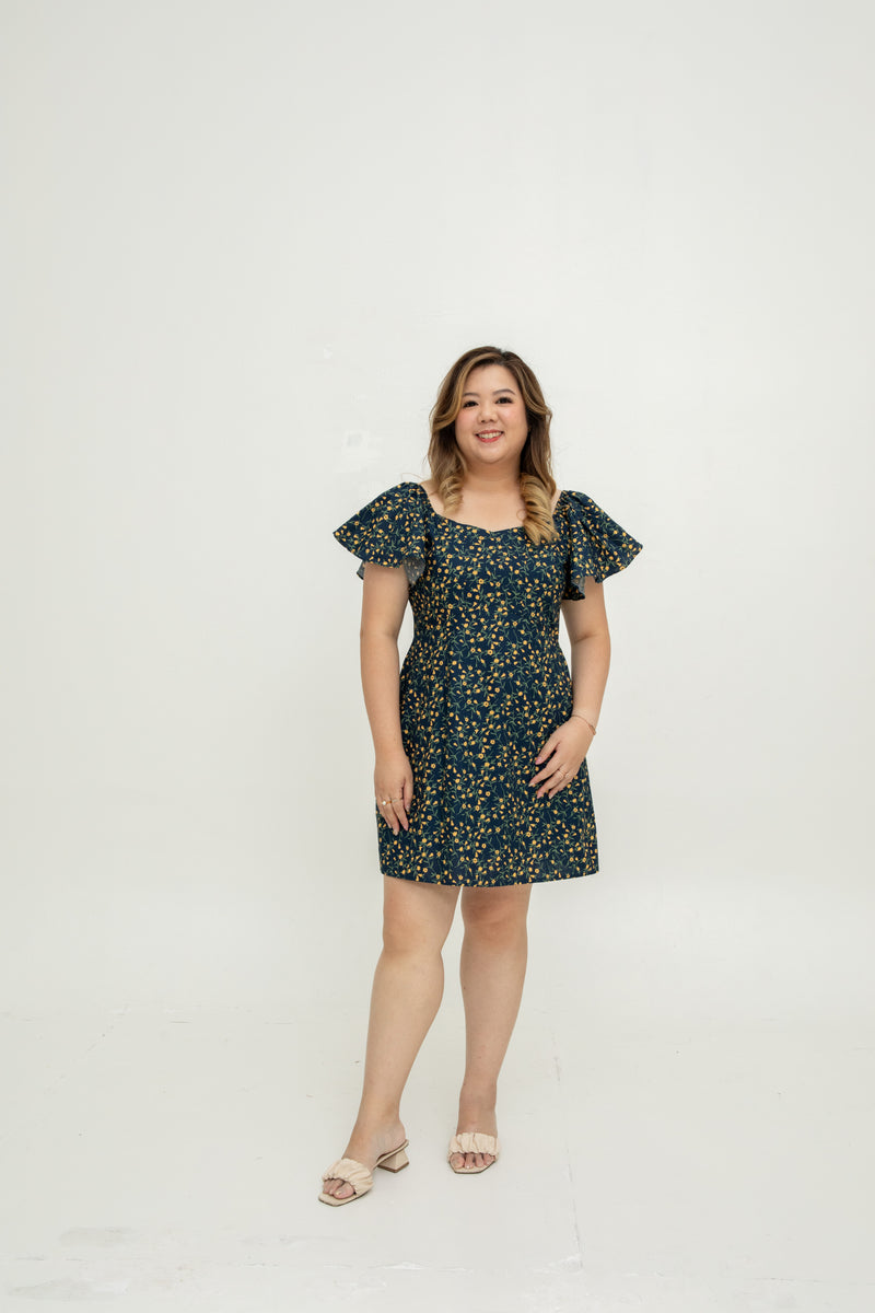 2-way Wildflower Dress-Romper (Navy)