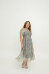 2-in-1 Amelia Overlay Dress + Inner Slip (Smoky Petals)