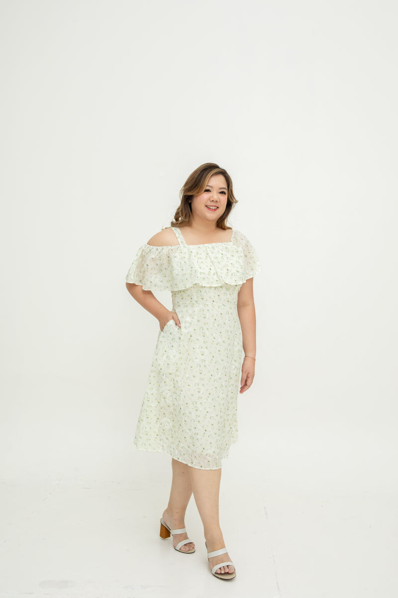 2-way Cold Shoulder Dress (Embroidery)