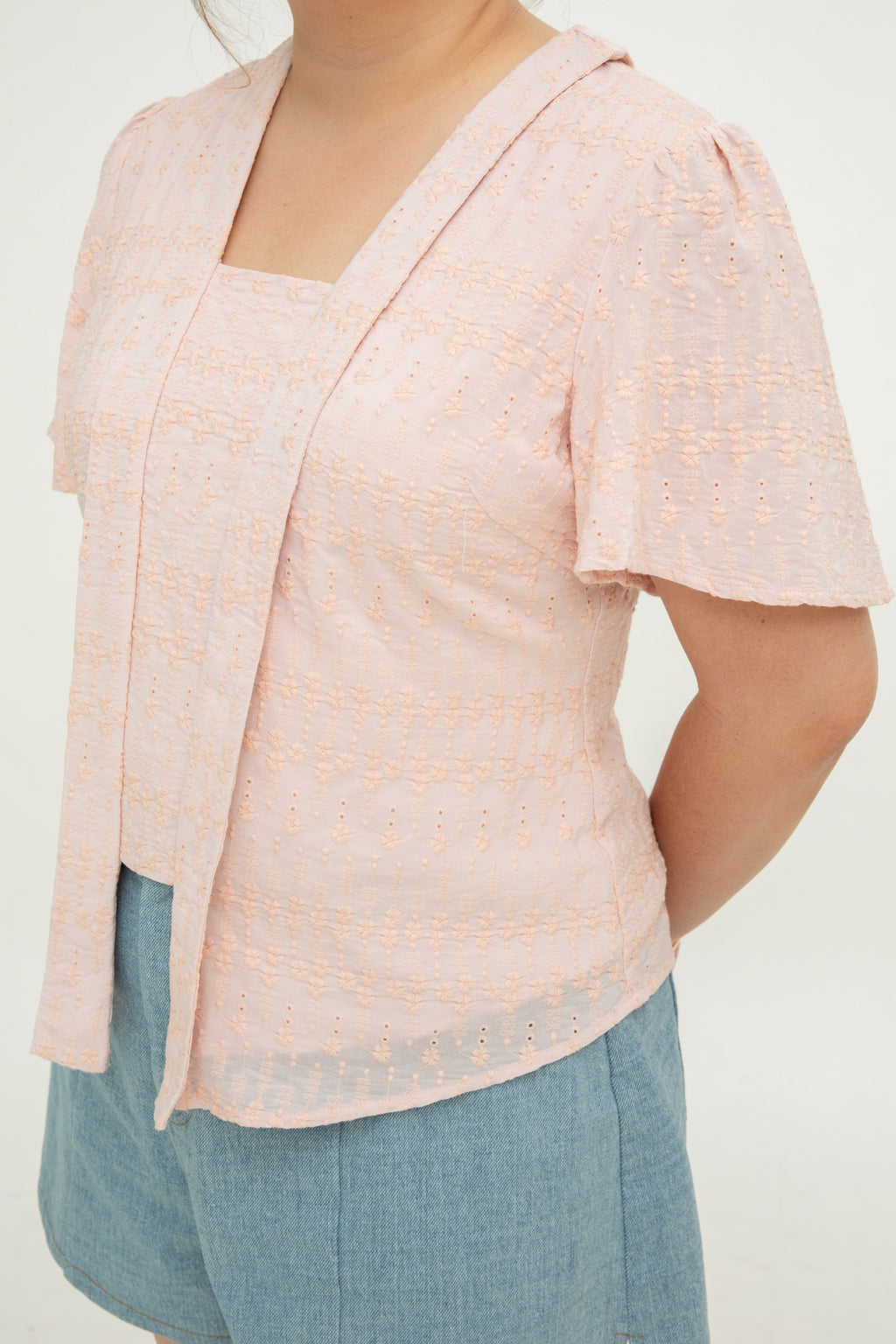 Heirloom Kebaya Top (Blush Pink Eyelet)