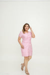 Noir Ruche Shift Dress (Pink)