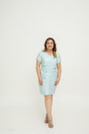 Noir Ruche Shift Dress (Sky Blue)