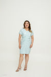 Noir Ruche Shift Dress (Sky Blue)