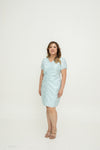 Noir Ruche Shift Dress (Sky Blue)