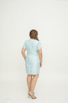 Noir Ruche Shift Dress (Sky Blue)