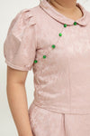 (Co-Ord) Peter Pan Collar Cheongsam Top (Pink)