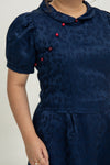 (Co-Ord) Peter Pan Collar Cheongsam Top (Navy)