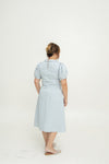 (Co-Ord) Peter Pan Collar Cheongsam Top (Pastel Blue)