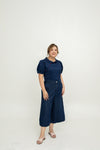 (Co-Ord) Peter Pan Collar Cheongsam Top (Navy)