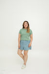 Knot Blossom Baby Tee Top (Sage)