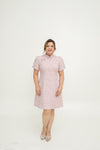 Jacquar Embossed Cheongsam Dress V.2 (Nude Pink)