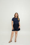 Mid-Waist PerfectSilhouette Shorts (Navy)