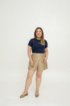 Mid-Waist PerfectSilhouette Shorts (Khaki)