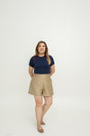 Mid-Waist PerfectSilhouette Shorts (Khaki)