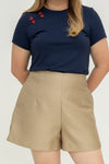 Mid-Waist PerfectSilhouette Shorts (Khaki)