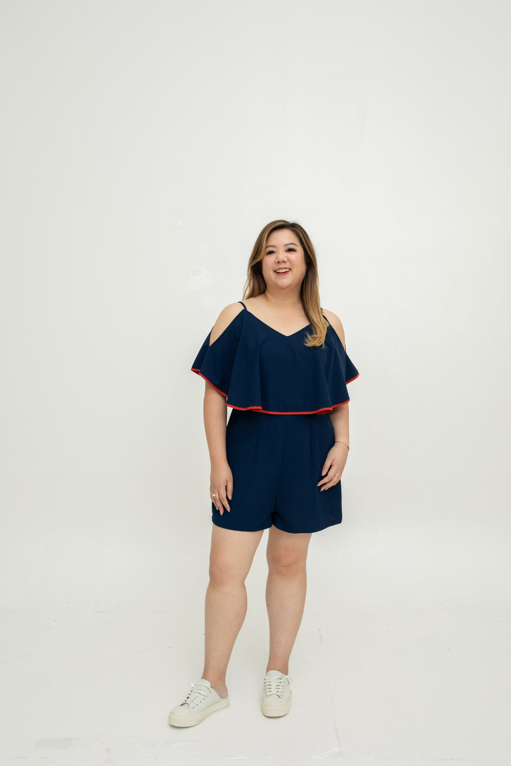 Effortless Charm Romper (Navy)