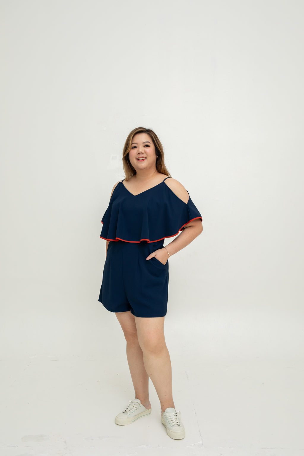 Effortless Charm Romper (Navy)